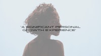 a woman with curly hair and the words significant personal growth experience